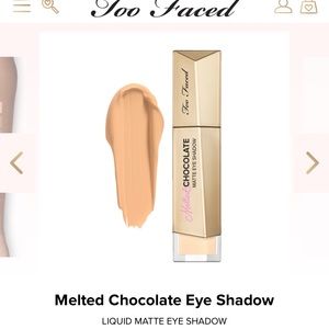 NEW Too Faced melted chocolate eye shadow, liquid matte, ‘cocoa cream’ shade